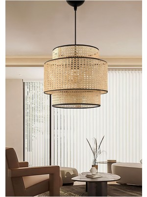 Normadia Modern Rattan Sarkıt Avize, Yatak Odası, Salon, Mutfak, Antre Için