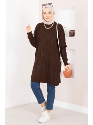 RAF Baklava Örgü Triko Tunik Kahve
