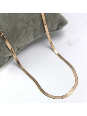 Kadın 925 Ayar Gümüş Italyan Yassı Ezme Zincir