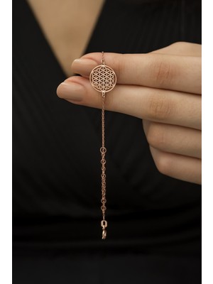 Kadın 925 Ayar Gümüş Yaşam Çiçeği Bileklik