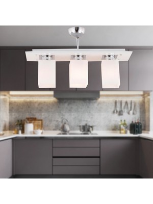 Normadia Modern 3’lü Sıralı Beyaz Spot Avize, Genç Odası ve Mutfak Için Şık Seçenek