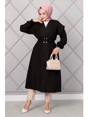 Md Beli Lastikli Uzun Tesettür Kap Siyah
