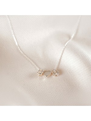 925 Ayar Gümüş Balon Model Minimal 2 Harfli Kalpli Sevgili Kolyesi