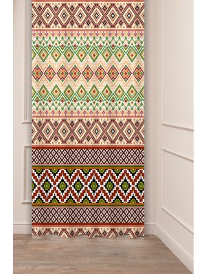 Greendecor Otantik, Anadolu, Etnik Desenli Özel Tasarım Dijital Baskılı (Tek Kanat) Modern Şık Fon Perde