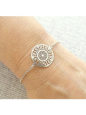 925 Ayar Gümüş Unisex Özel Desenli Bileklik