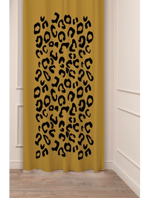 Greendecor Geometrik Çizgi Şekiller Özel Tasarım Desenli Dijital Baskılı (Tek Kanat) Modern Şık Fon Perde