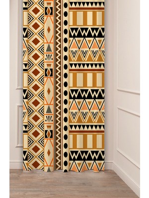 Greendecor Otantik, Anadolu, Etnik Desenli Özel Tasarım Dijital Baskılı (Tek Kanat) Modern Şık Fon Perde