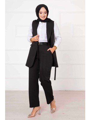 HP Yandan Bağlamalı Yelek Takım Siyah