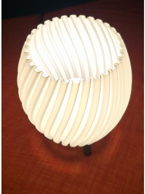 Dekoratif 3D Pla Baskı Modern Tasarımlı Abajur V2