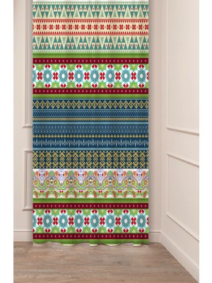 Greendecor Otantik, Anadolu, Etnik Desenli Özel Tasarım Dijital Baskılı (Tek Kanat) Modern Şık Fon Perde