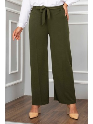 Bol Paça Tesettür Pantolon Haki