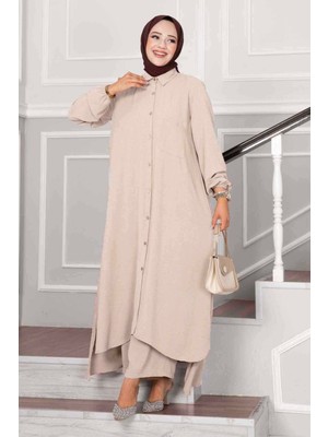 Md Boydan Düğmeli Aerobin Tesettür İkili Takım Taş