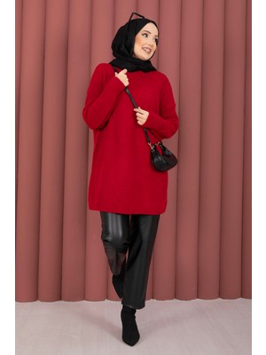 RAF Vinea Baklava Desen Triko Kazak Kırmızı