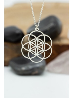 Kadın 925 Ayar Gümüş Yaşam Tohumu Model Kolye