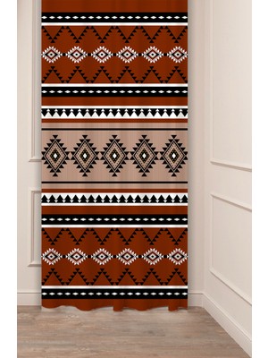 Greendecor Otantik Anadolu Motifleri Eski Antik Desenli Özel Tasarım Dijital Baskılı (Tek Kanat) Şık Fon Perde