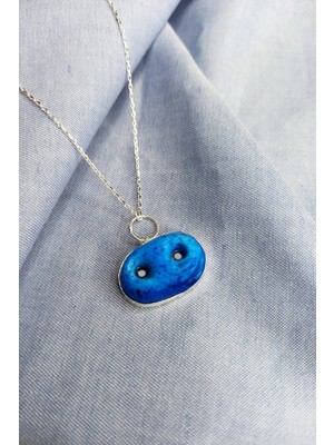 925 Ayar Gümüş Kadın Midyat Süryani Nazar Boncuğu Kolye