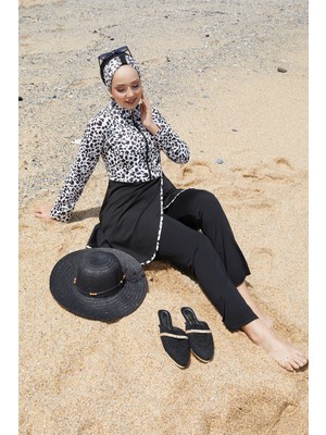 Md Önden Yarım Fermuarlı Eteği Allerli Tesettür Mayo -142