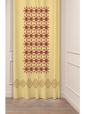 Greendecor Otantik, Anadolu, Etnik,bohem Desenli Özel Tasarım Dijital Baskılı (Tek Kanat) Modern Şık Fon Perde