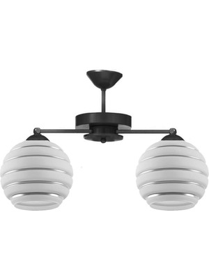 Normadia Modern Camlı Ikili Avize, Şık ve Zarif Tasarım, Salon, Mutfak ve Yatak Odası Için