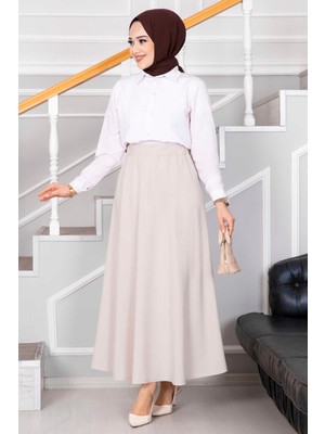 MDS Mevlana Tesettür Etek Krem