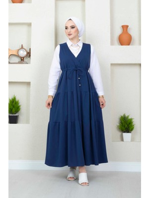 Md Fırfırlı Scuba Tesettür Jile İndigo