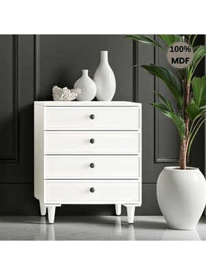 Flances Piano 4 Çekmeceli Mdf Şifonyer