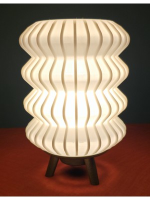 Dekoratif 3D Pla Baskı Modern Tasarımlı Abajur V4