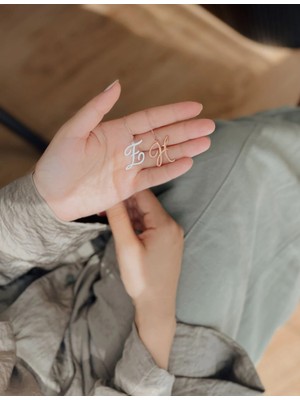 925 Ayar Gümüş Harfli Kolye