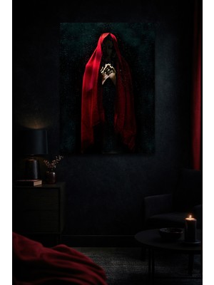 Artease Kırmızı Pelerinli Kadın Kanvas Tablo