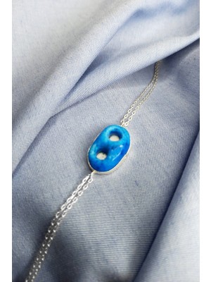 925 Ayar Gümüş Kadın Midyat Süryani Nazar Boncuğu Bileklik