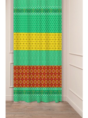 Greendecor Otantik, Anadolu, Etnik Desenli Özel Tasarım Dijital Baskılı (Tek Kanat) Modern Şık Fon Perde