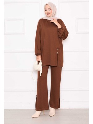 Azr Düğme & Yırtmaç Detaylı Oyşo Takım Taba