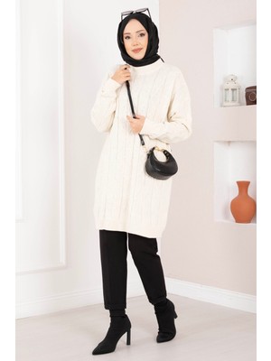 RAF Baklava Örgü Triko Tunik Ekru