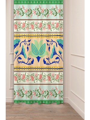 Greendecor Otantik, Anadolu, Etnik Desenli Özel Tasarım Dijital Baskılı (Tek Kanat) Modern Şık Fon Perde