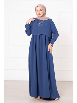 Pol Bolero Görünümlü Elbise İndigo