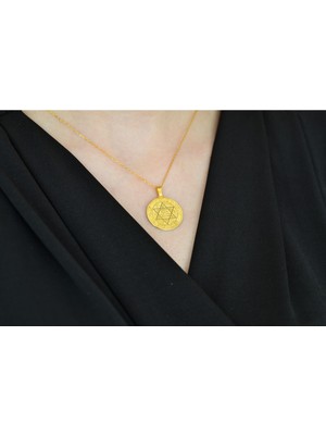 925 Ayar Gümüş Altın Kaplama Hz.süleyman Mührü