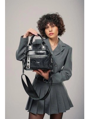 Alfanora Şaty Siyah Cilt ve Omuz Çantası