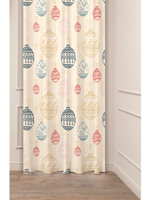 Greendecor Yılbaşı Çam Ağacı Noel Ağacı Kar Yeni Yıl Christmas Desenli Özel Tasarımlı Dijital Baskılı Fon Perde