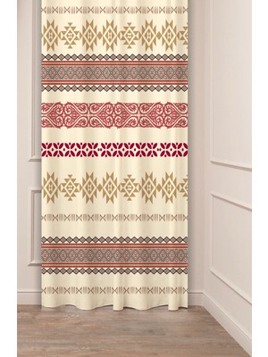 Greendecor Otantik, Anadolu, Etnik,bohem Desenli Özel Tasarım Dijital Baskılı (Tek Kanat) Modern Şık Fon Perde