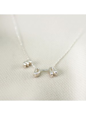 925 Ayar Gümüş Balon Model Minimal Harf Isimli  Kolye