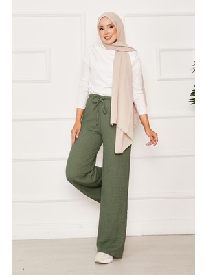 Kç Beli Lastikli Bubble Pantolon Mint