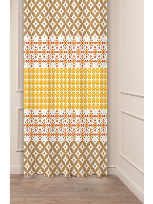Greendecor Otantik, Anadolu, Etnik Desenli Özel Tasarım Dijital Baskılı (Tek Kanat) Modern Şık Fon Perde