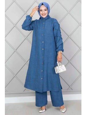 Md Kolları Çımalı İkili Takım İndigo