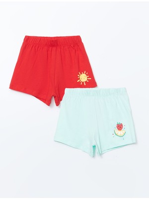 Lc Waikiki Yeni Sezon Beli Lastikli Kız Bebek Şort 2'li