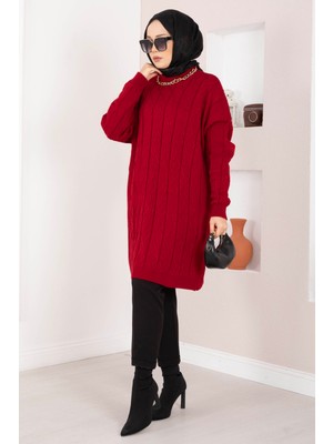 RAF Baklava Örgü Triko Tunik Kırmızı