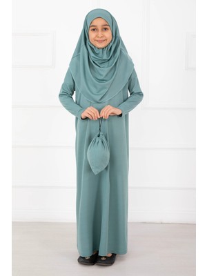 Md Tesettür Çocuk Namaz Elbisesi Mint