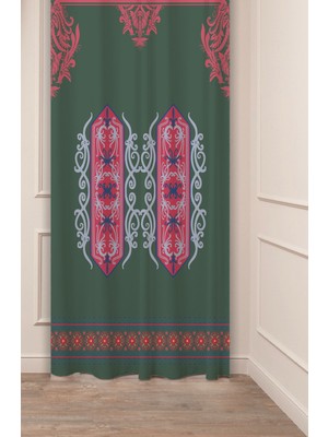 Greendecor Otantik, Anadolu, Etnik Desenli Özel Tasarım Dijital Baskılı (Tek Kanat) Modern Şık Fon Perde
