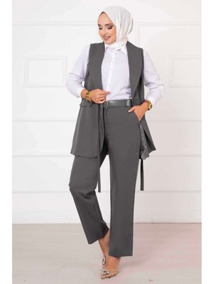 HP Yandan Bağlamalı Yelek Takım Gri
