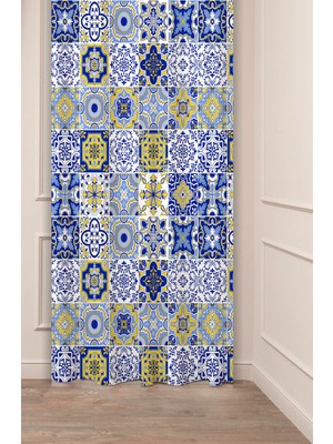 Greendecor Otantik Anadolu Motifleri Eski Antik Desenli Özel Tasarım Dijital Baskılı (Tek Kanat) Şık Fon Perde