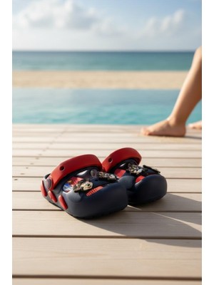 Akınalbella Sevimli Figürlü Ortopedik Tabanlı Çocuk Sandalet & Terlik-Kaymaz Taban Yazlık Plaj Burun Korumalı